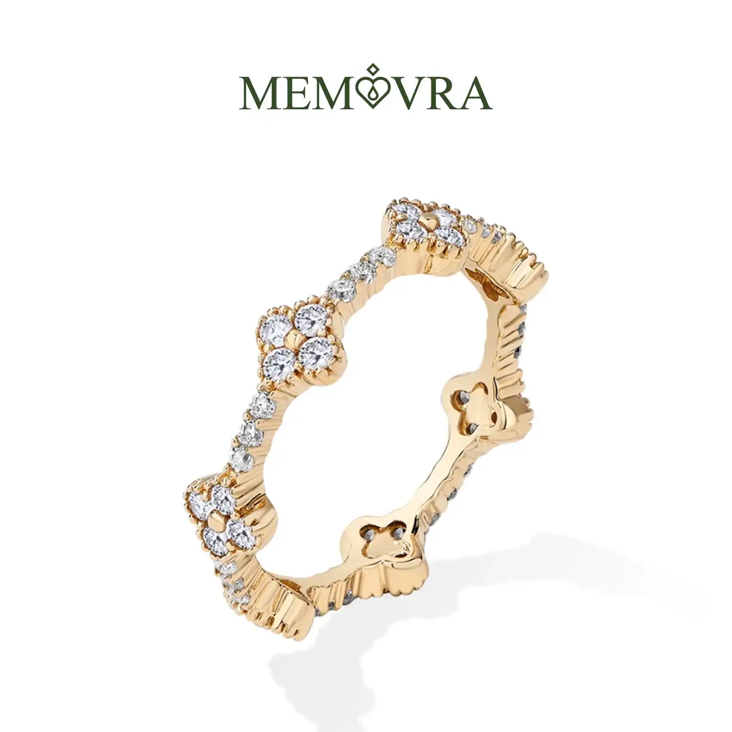 Timeless Eternity Ring – White Moissanite (Yellow Gold)